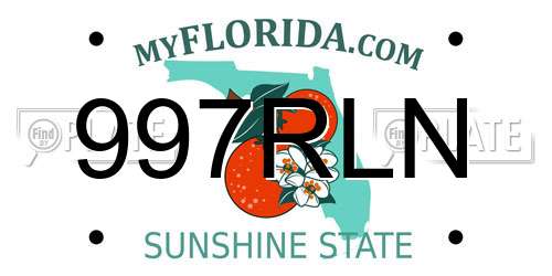 997RLN Florida License Plate