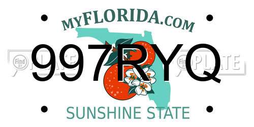 997RYQ Florida License Plate