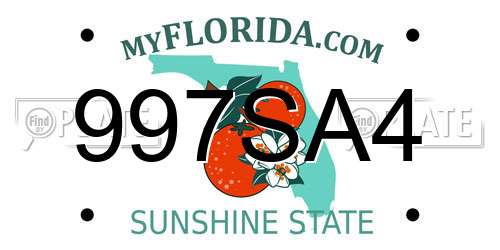 997SA4 Florida License Plate
