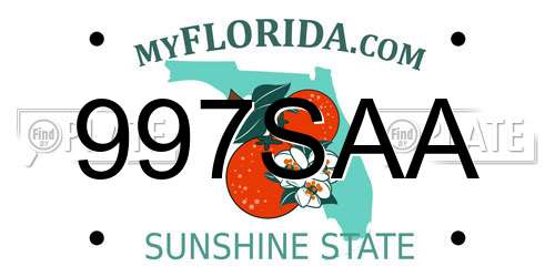 997SAA Florida License Plate