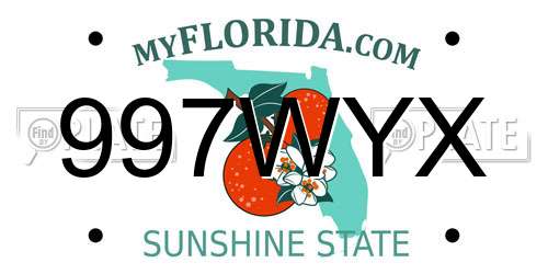997WYX Florida License Plate