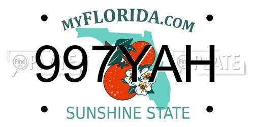 997YAH Florida License Plate