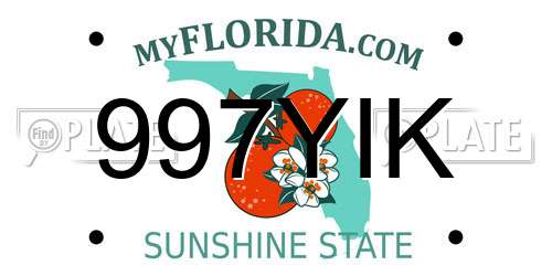997YIK Florida License Plate