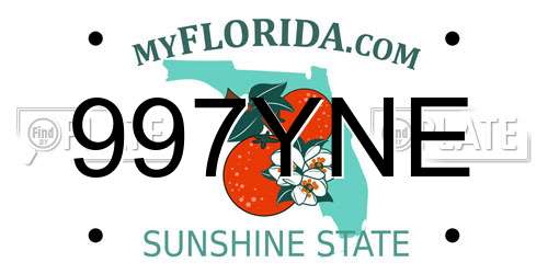 997YNE Florida License Plate