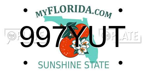 997YUT Florida License Plate