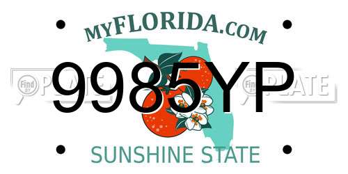 9985YP Florida License Plate