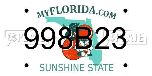 998B23 Florida License Plate