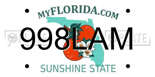 998LAM Florida License Plate