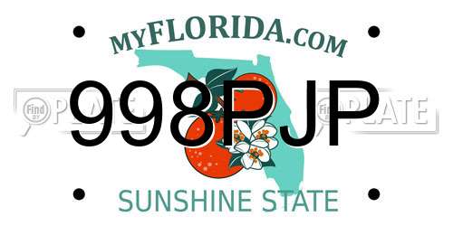 998PJP Florida License Plate
