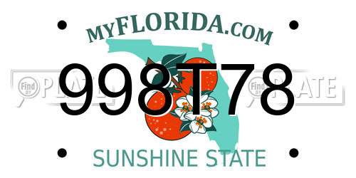 998T78 Florida License Plate