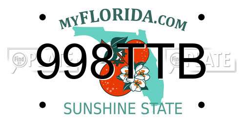 998TTB Florida License Plate