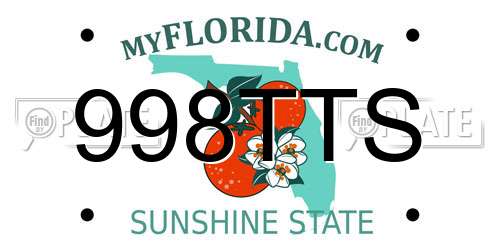 998TTS Florida License Plate