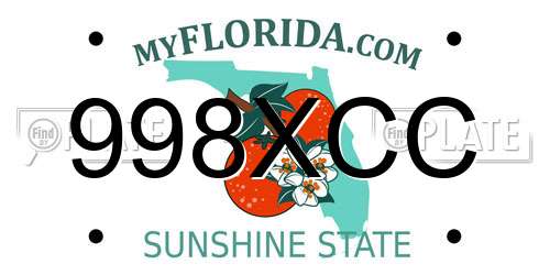 998XCC Florida License Plate