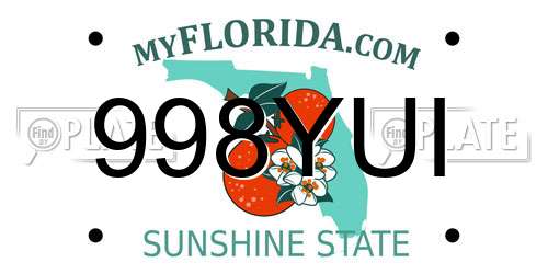 998YUI Florida License Plate