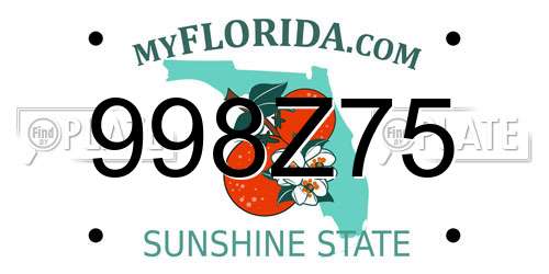 998Z75 Florida License Plate