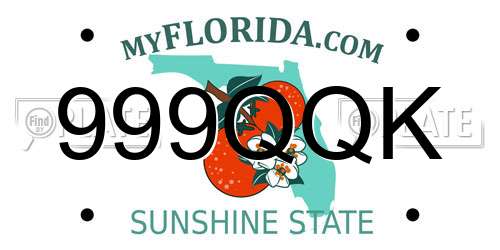999QQK Florida License Plate