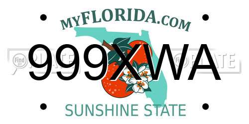 999XWA Florida License Plate