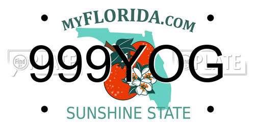 999YOG Florida License Plate