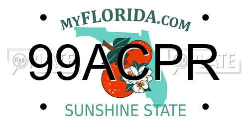 99ACPR Florida License Plate