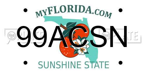 99ACSN Florida License Plate