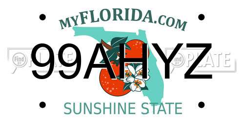 99AHYZ Florida License Plate