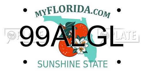 99ALGL Florida License Plate