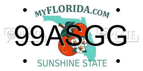 99ASGG Florida License Plate