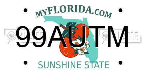 99AUTM Florida License Plate