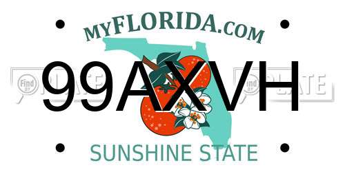 99AXVH Florida License Plate