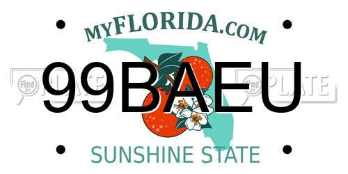 99BAEU Florida License Plate
