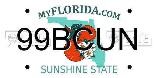 99BCUN Florida License Plate