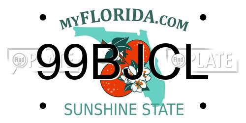 99BJCL Florida License Plate
