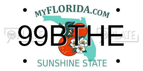 99BTHE Florida License Plate
