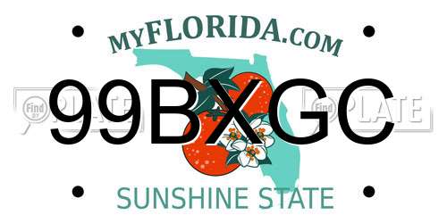 99BXGC Florida License Plate