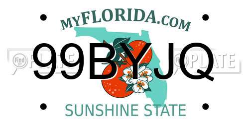 99BYJQ Florida License Plate