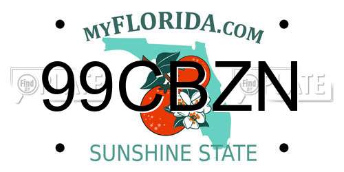 99CBZN Florida License Plate