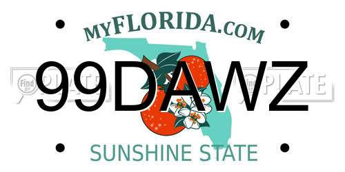 99DAWZ Florida License Plate