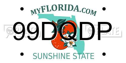 99DQDP Florida License Plate
