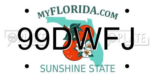 99DWFJ Florida License Plate