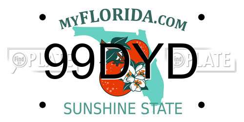 99DYD Florida License Plate