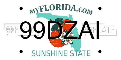 99DZAI Florida License Plate