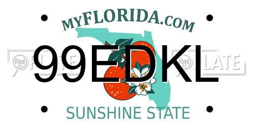 99EDKL Florida License Plate