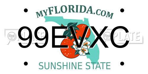 99EVXC Florida License Plate