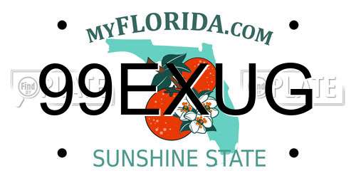 99EXUG Florida License Plate