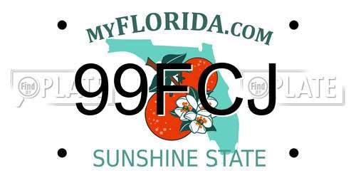 99FCJ Florida License Plate