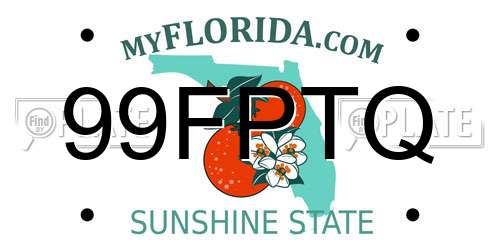 99FPTQ Florida License Plate