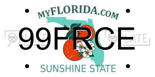 99FRCE Florida License Plate