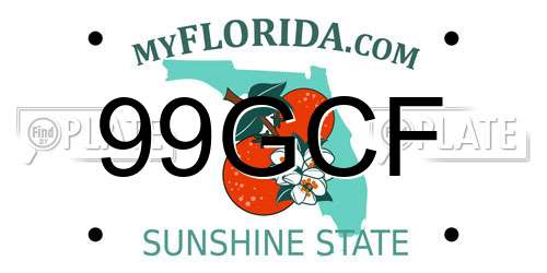 99GCF Florida License Plate