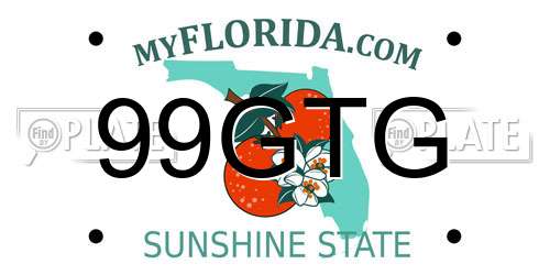 99GTG Florida License Plate