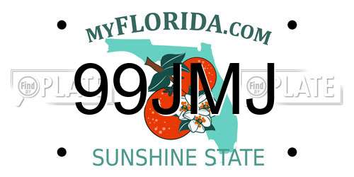 99JMJ Florida License Plate